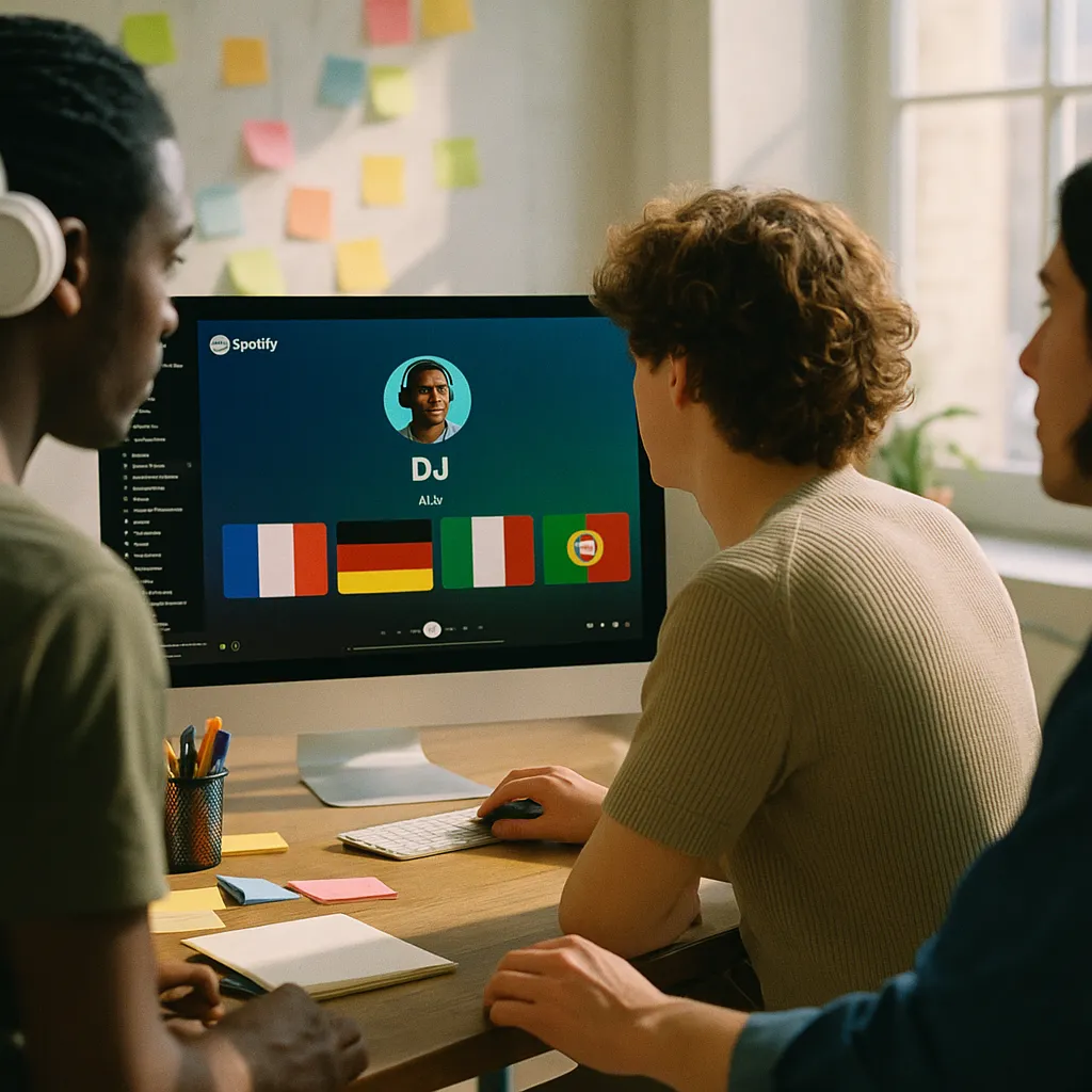 A creative studio related to Spotify's AI DJ Now Speaks French, German, Italian, and Port