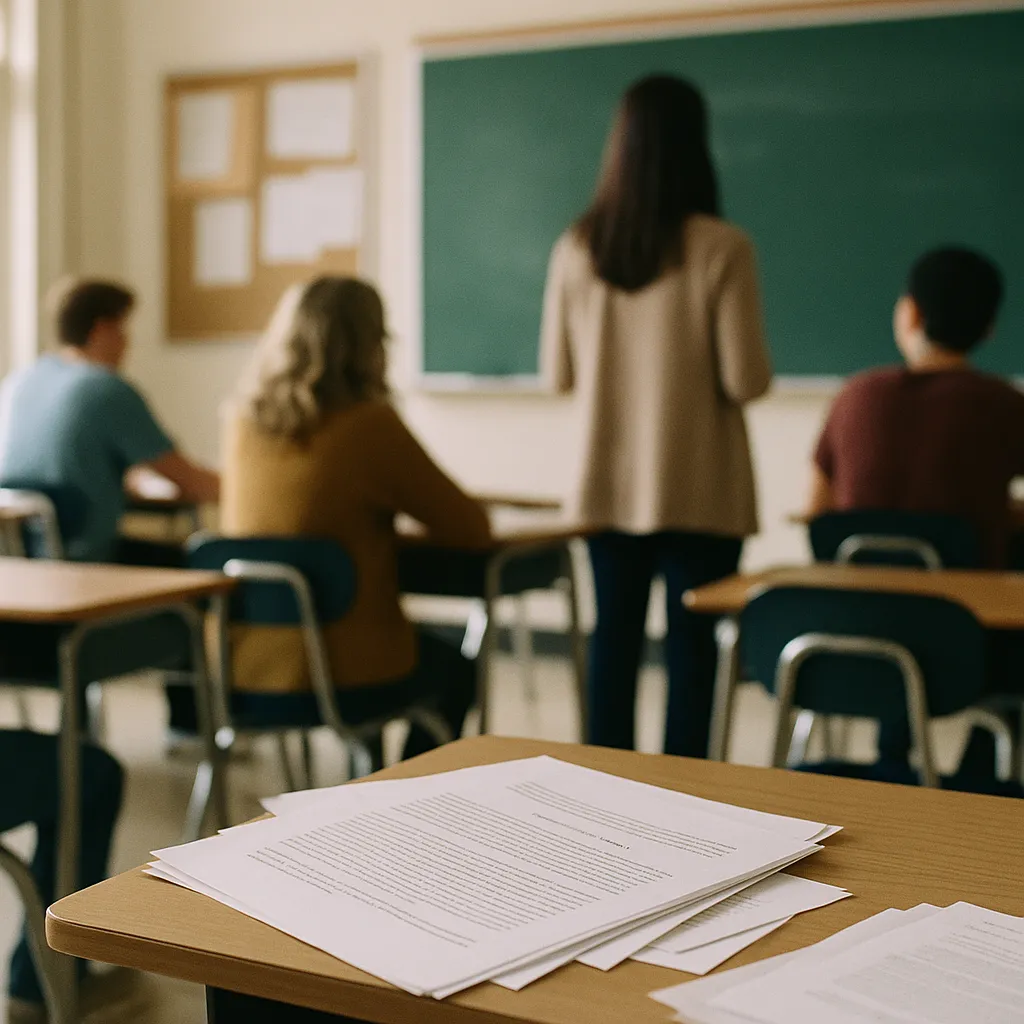 A Classroom featuring Documents, Classroom, related to Teachers Are Navigating AI Without a Map — UW Research Docum