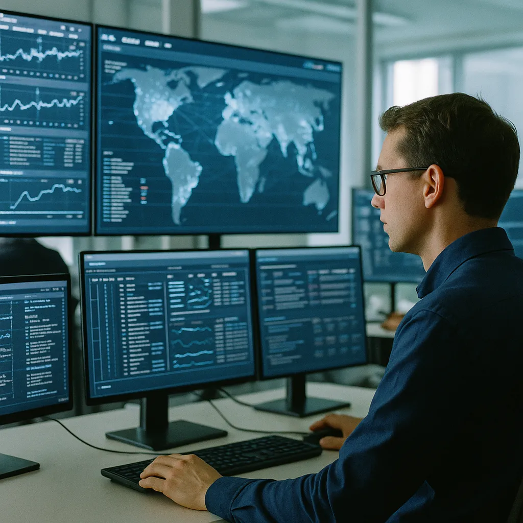 A network operations center where a person is operating related to Telecom Operators Declare 2026 the AI-Native Inflection Poin