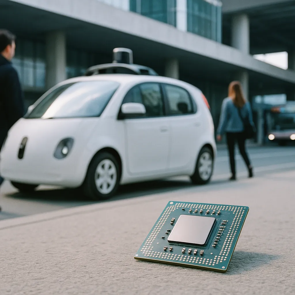 A transportation hub featuring vehicle, chip, related to Cybercab as a Fully Driverless Robotaxi—But 17 Accidents Sha