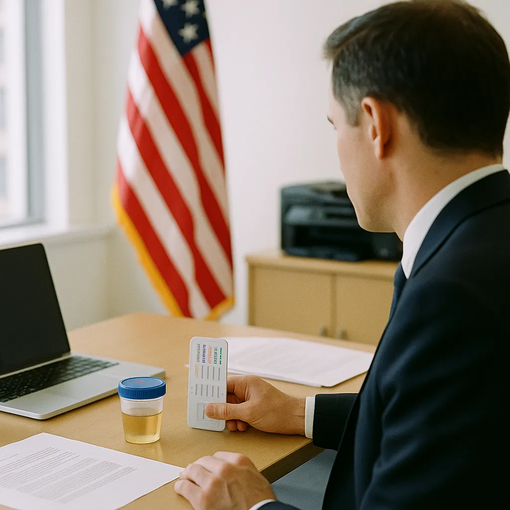 A office where a person is testing related to Trump Administration Reverses Course, Considers Mandatory Sa