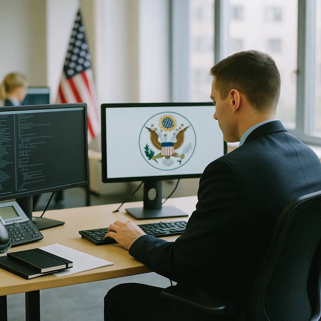 A office where a person is testing related to U.S. a technology companyligence Agencies Push for Expanded 