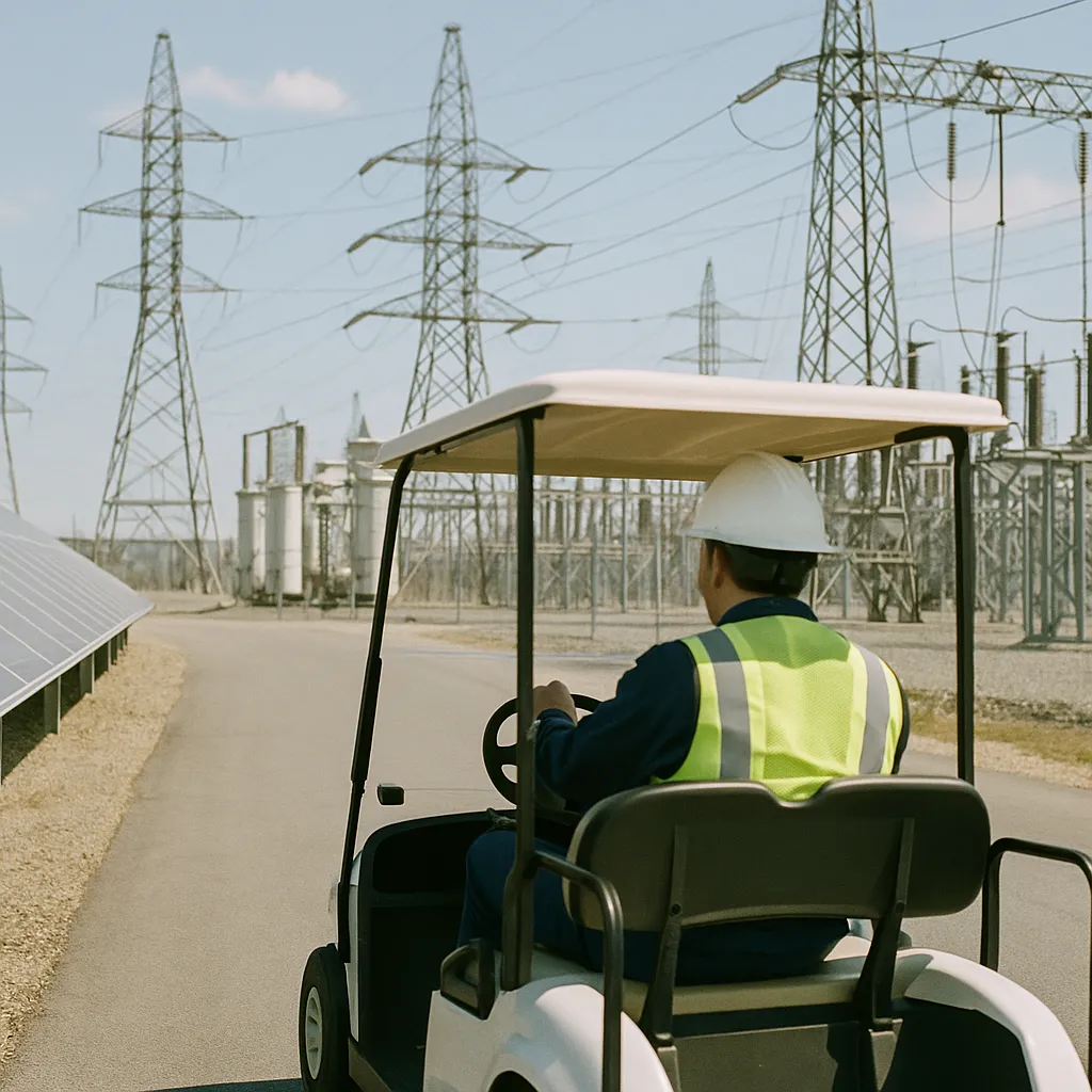 A energy facility where a person is Driving related to WEF: AI Is Now Driving the Energy Transition Faster Than Any