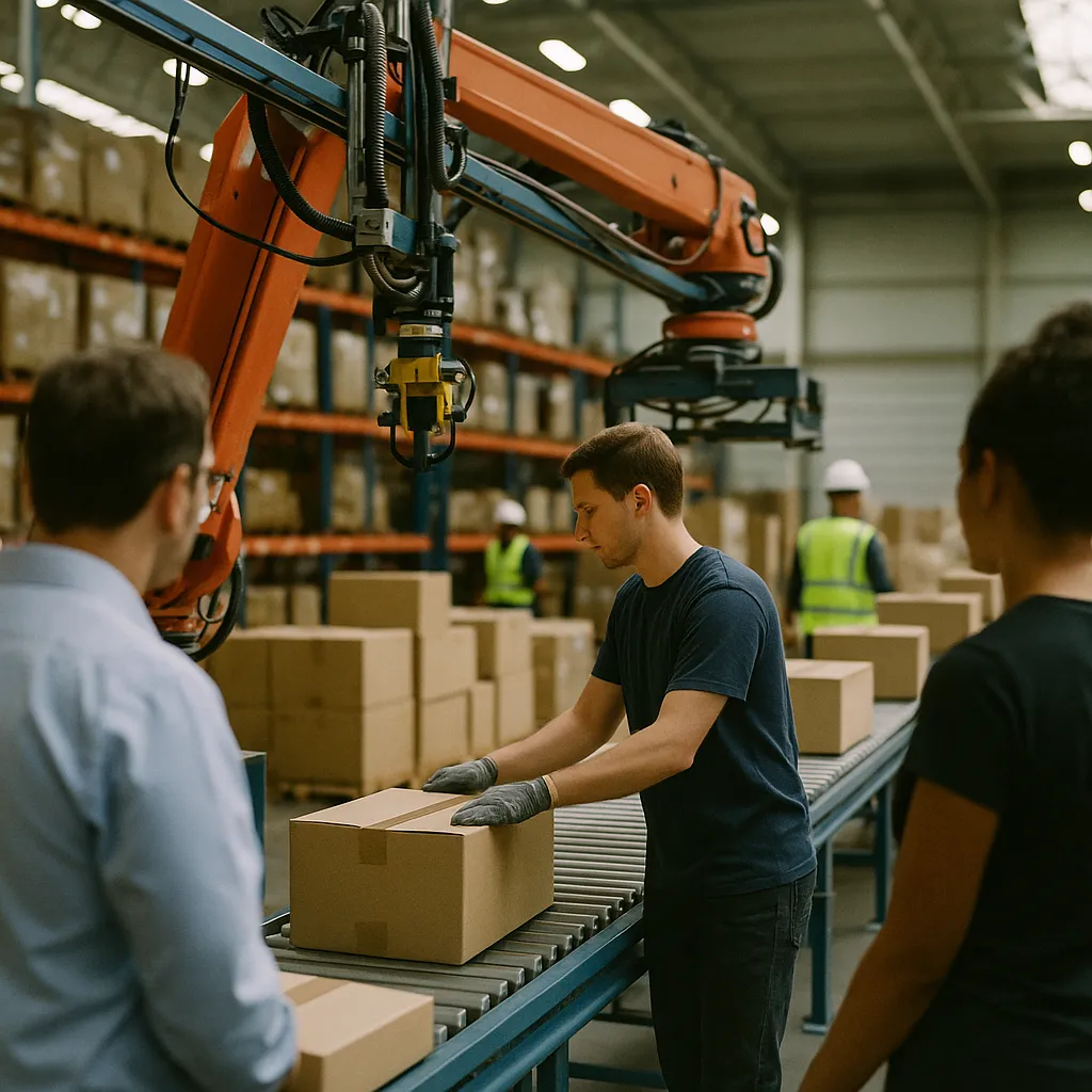 A warehouse featuring assembly line, warehouse, related to White-Collar Workers Now Lead AI Displacement Risk as New An