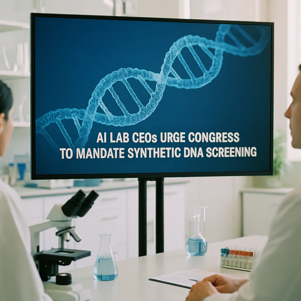 A laboratory featuring screen, related to AI Lab CEOs Urge Congress to Mandate Synthetic DNA Screening