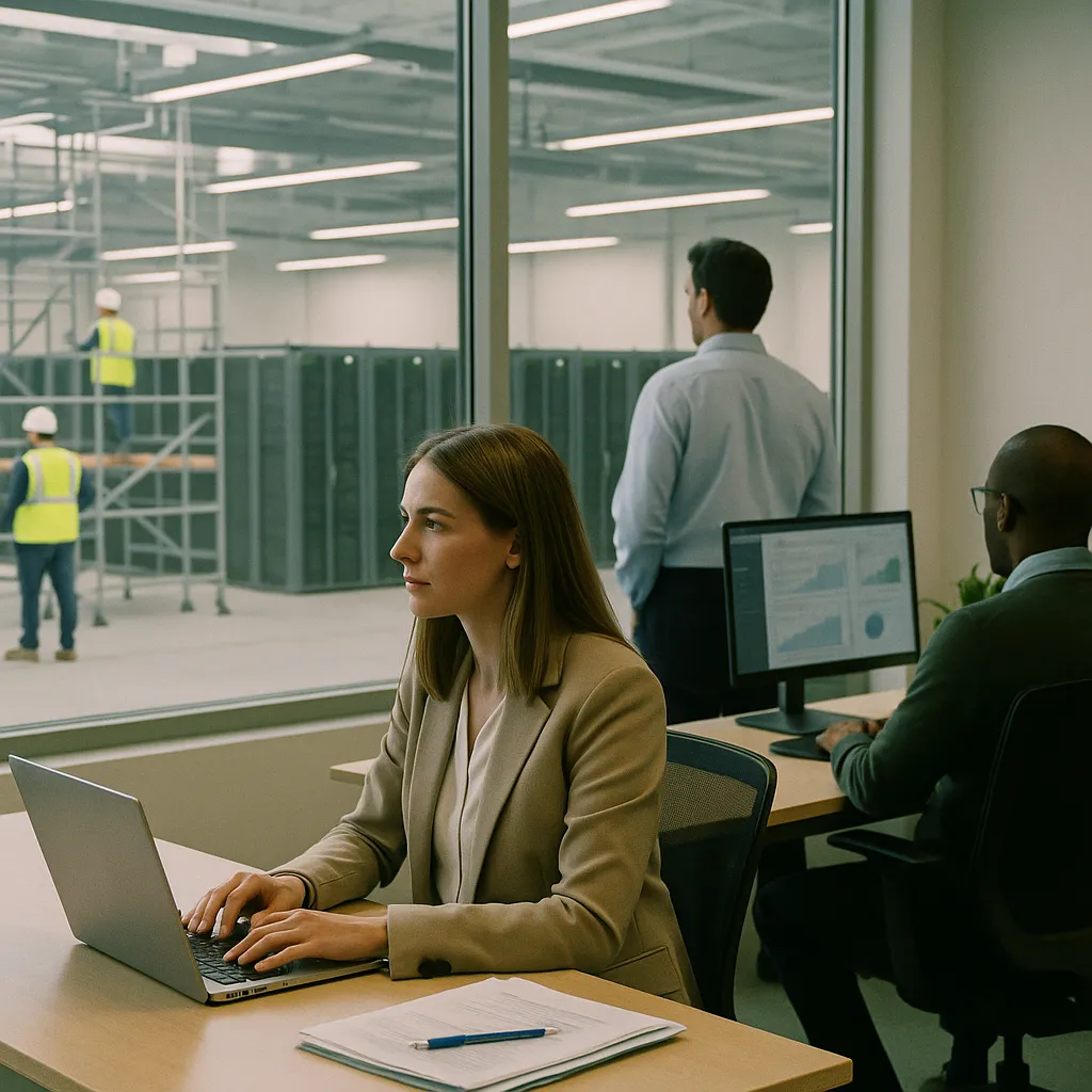 A office featuring Data Center, data center, related to Data Center Construction Now Rivals Office Spending — and Co