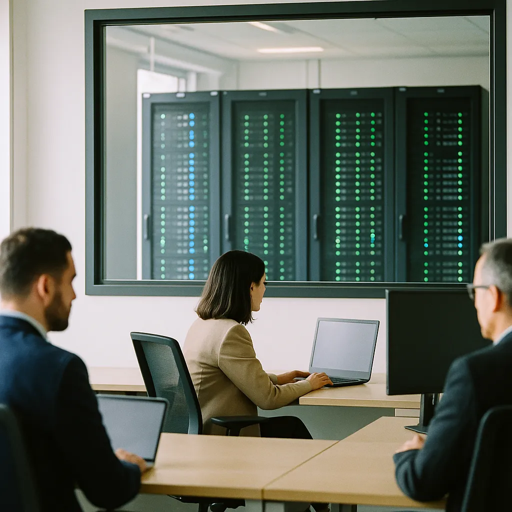 A office featuring Data Center, data center, related to AI Is Collapsing Office Demand While 'Powered Land' Pushes D