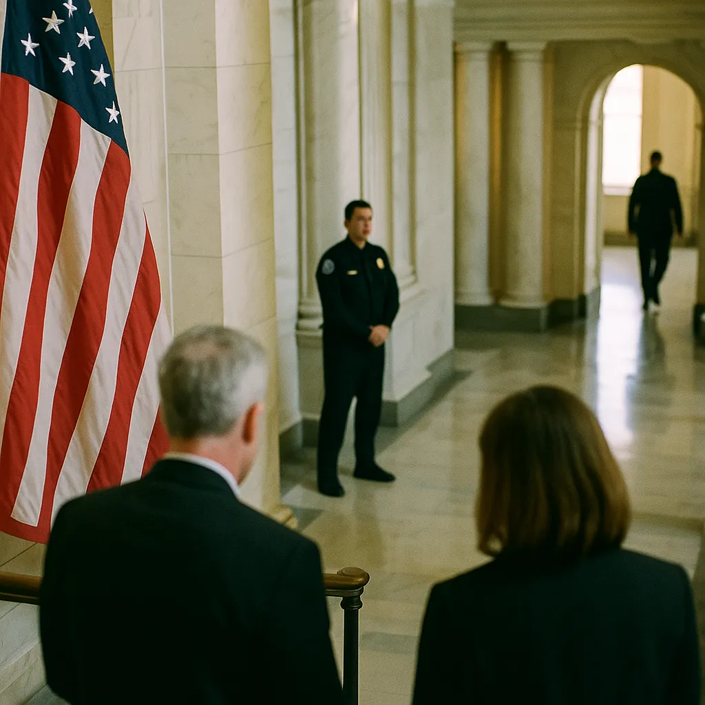 A government building interior related to U.S. Government Forces an AI safety company to Pull Fable 5  from an unusual angle or perspective