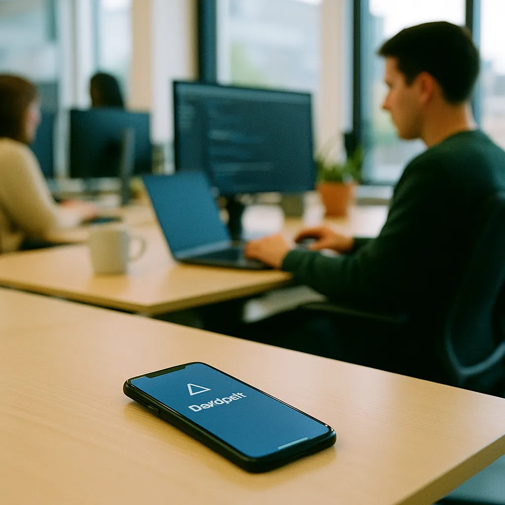 A modern workplace featuring phone, related to a technology company Kills a technology companyKit: Develope