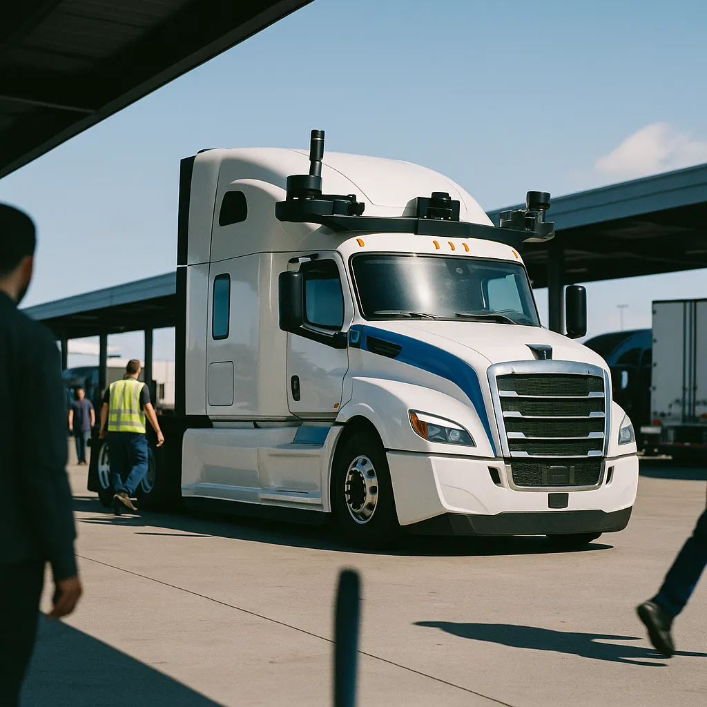 A transportation hub featuring vehicle, related to Aurora Logs 250,000 Driverless Commercial Miles Across Sun B from an unusual angle or perspective