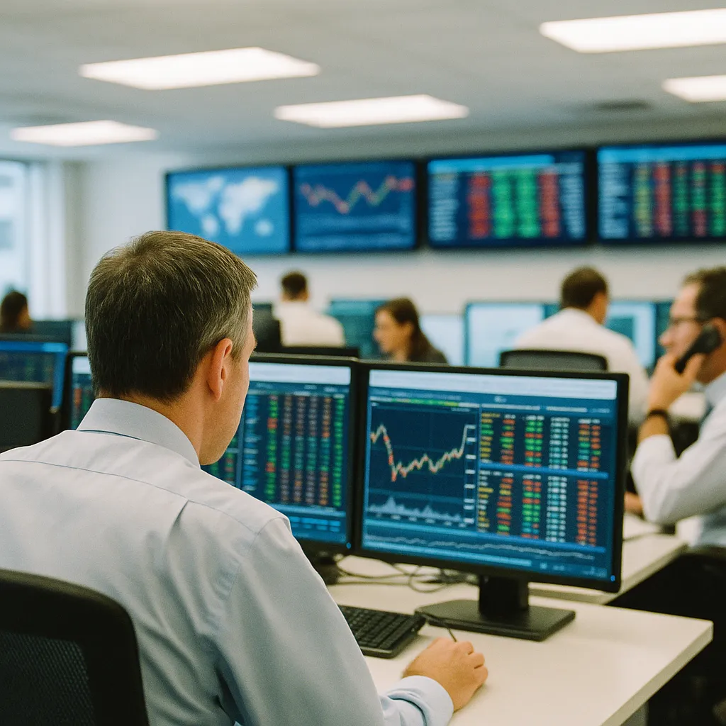 A financial trading floor related to 84% of Banks Claim Enterprise AI. Most Can't Show the Return