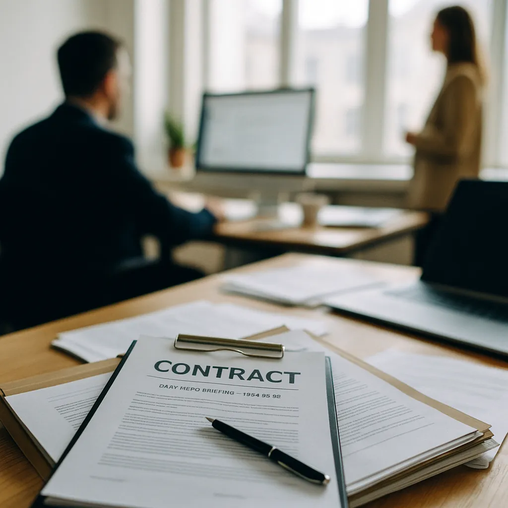 A office featuring contracts, related to Daily AI Briefing — 2026-06-08
