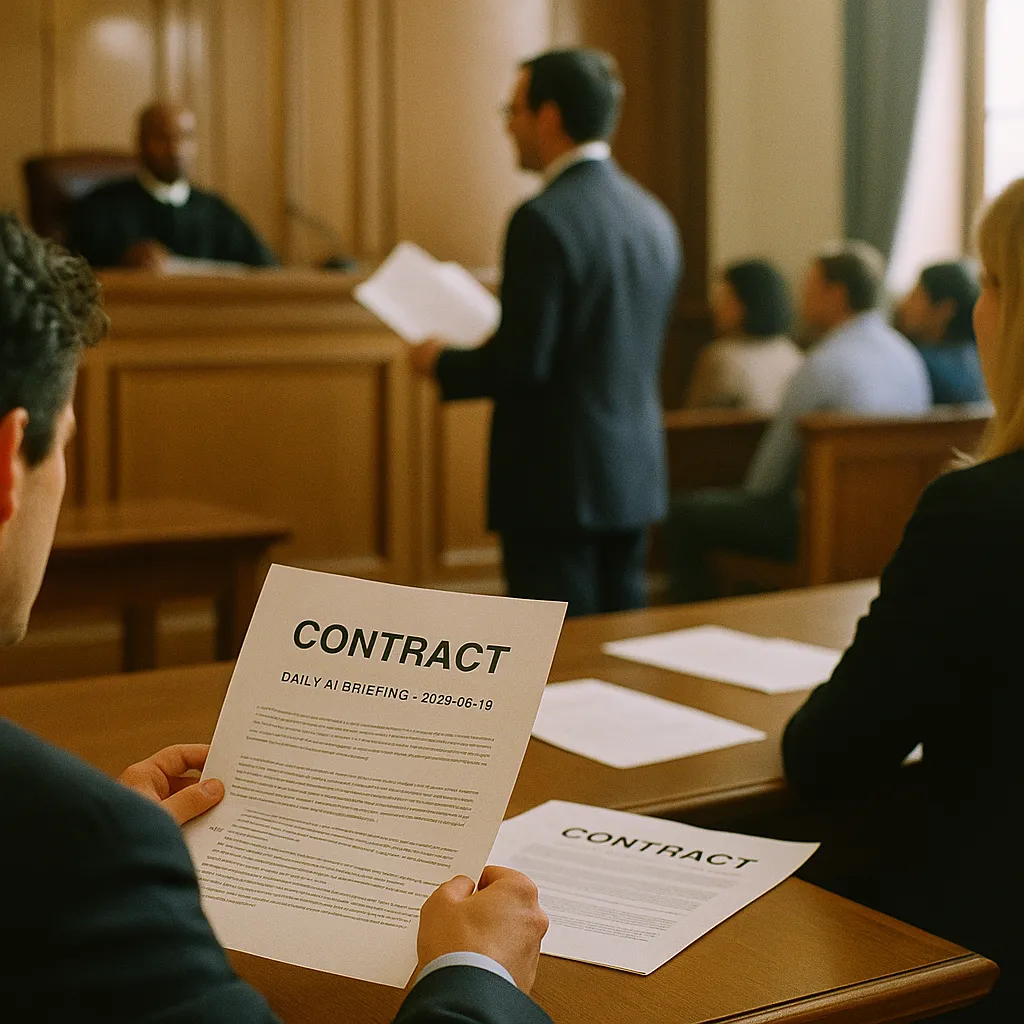 A courtroom featuring Contract, contracts, related to Daily AI Briefing — 2026-06-16