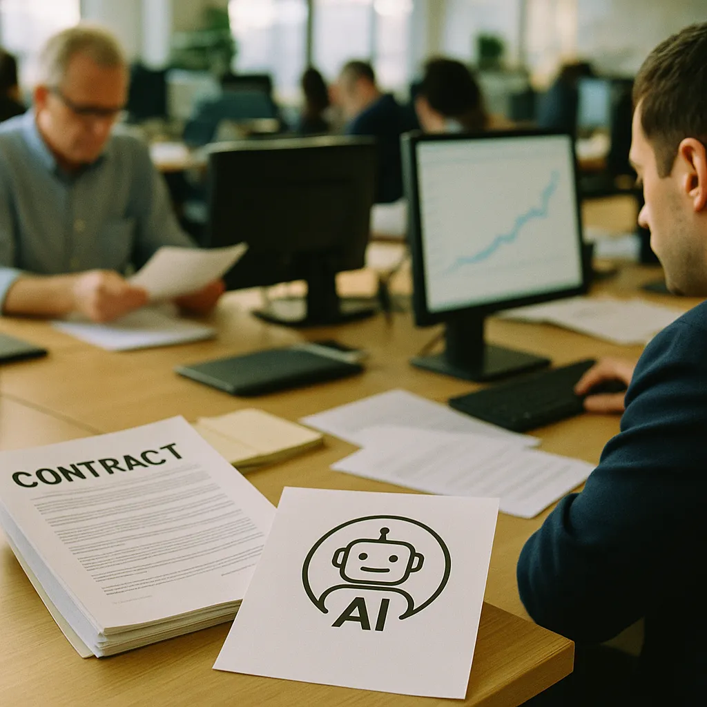 A newsroom featuring contracts, related to an AI assistant Hits 1 Billion Monthly Users — Fastest App i