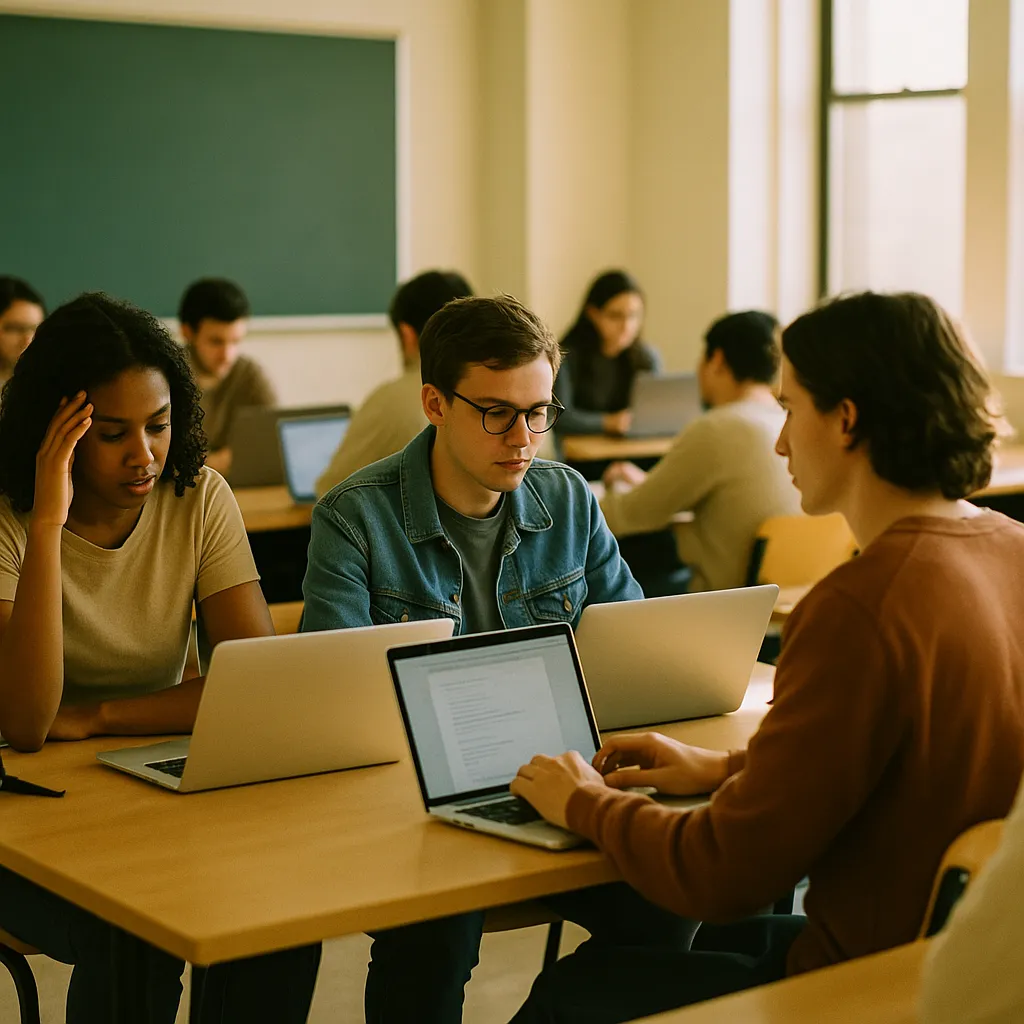 A university classroom featuring fields, field, related to College Students Are Using AI — and Frustrated Their Schools