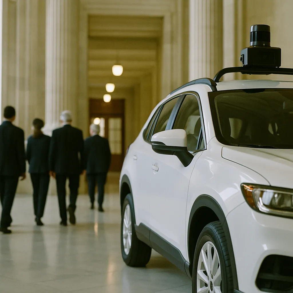 A government building interior featuring vehicle, related to Bipartisan Congress Signals End to Hands-Off AI Era with Gov