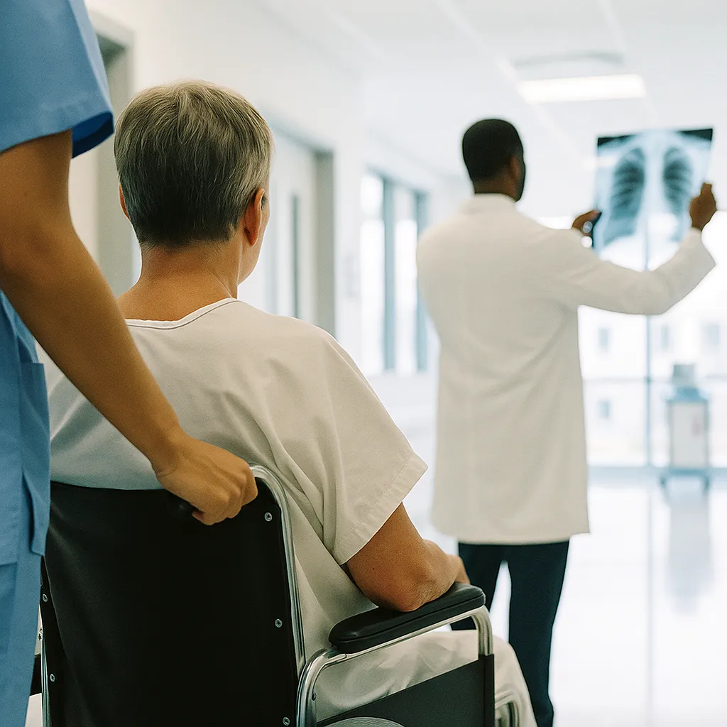 A medical facility featuring Patient, patient, related to ECRI Names AI Diagnostic Errors the Top Patient Safety Risk  from an unusual angle or perspective