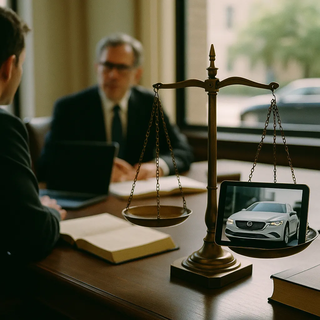 A law office featuring interface, vehicle, related to German Court Rules a major tech company Directly Liable When