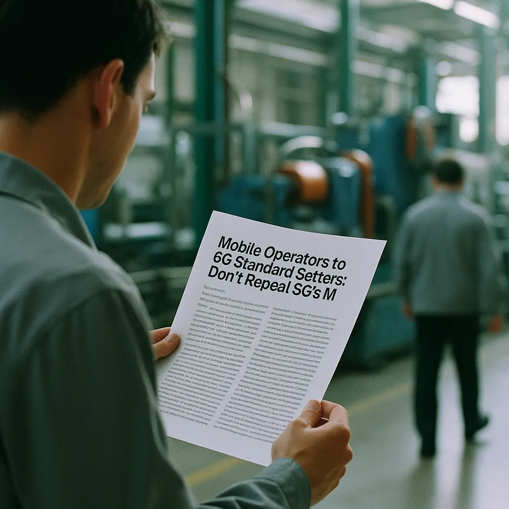 A factory featuring documents, related to Mobile Operators to 6G Standard Setters: Don't Repeat 5G's M
