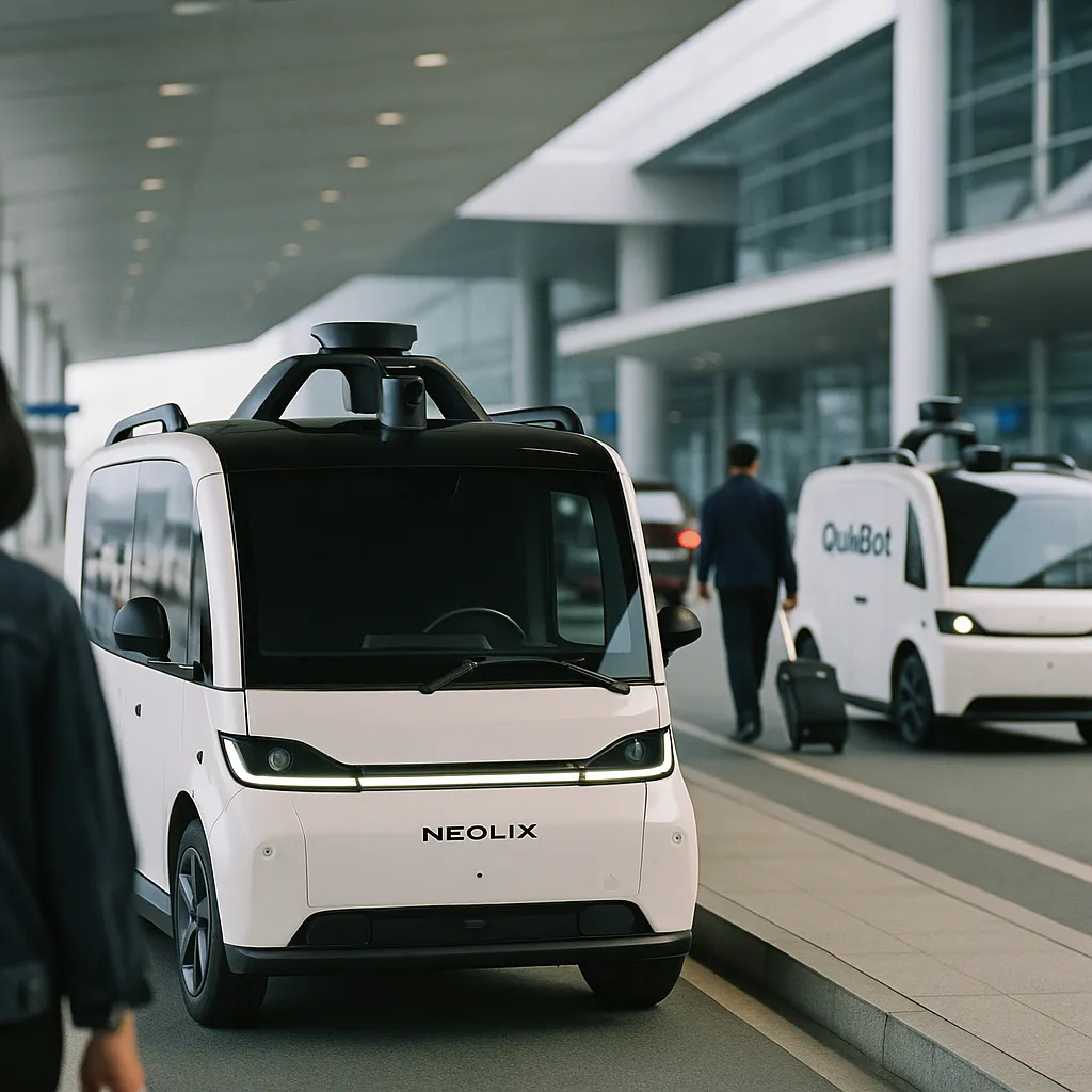 A transportation hub featuring vehicle, vehicles, related to Neolix and QuikBot Are Building One Autonomous Delivery Netw