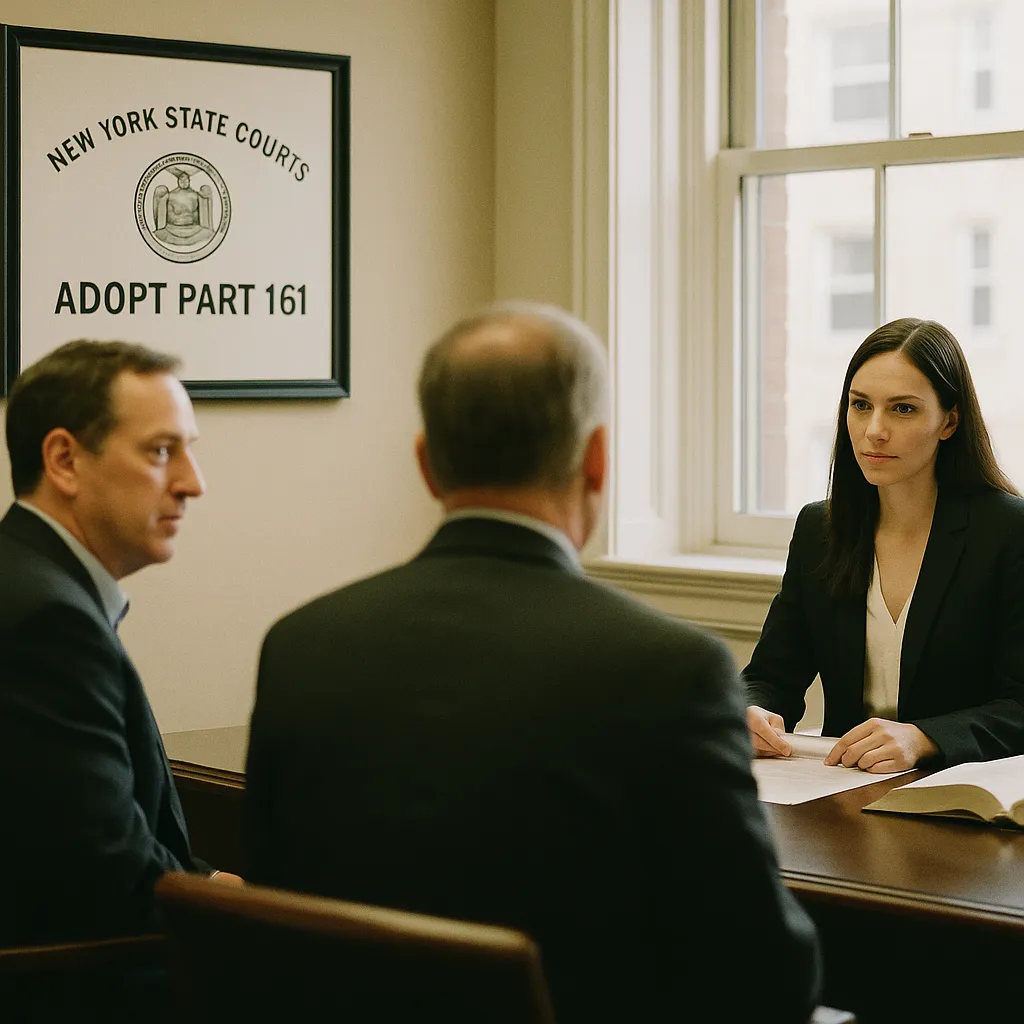 A law office related to New York State Courts Adopt Part 161: Attorneys Must Verify 