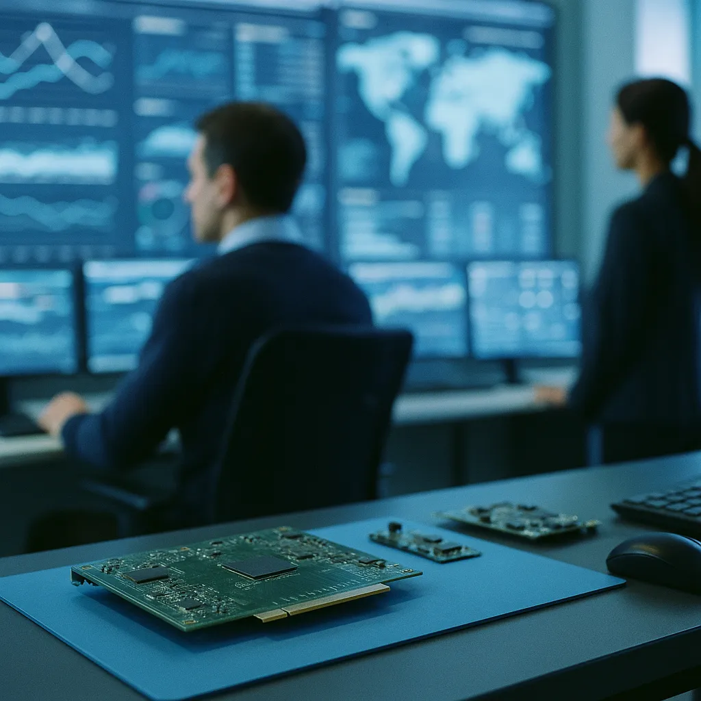 A network operations center featuring chips, related to Nokia and Ericsson Warn That AI Integration Is Driving Up Te