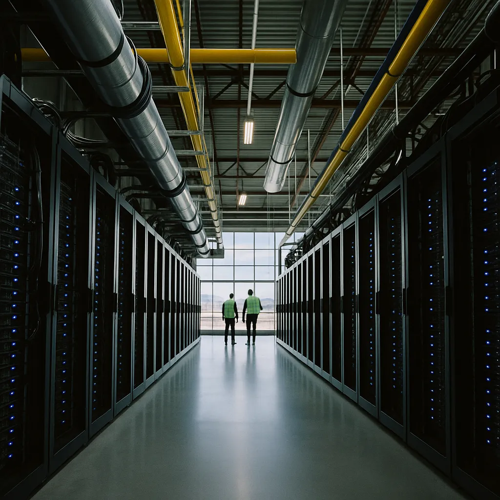 A data center featuring Data Centers, data centers, related to with Six Utilities to Turn AI Data Centers Into Flexible Gri from an unusual angle or perspective