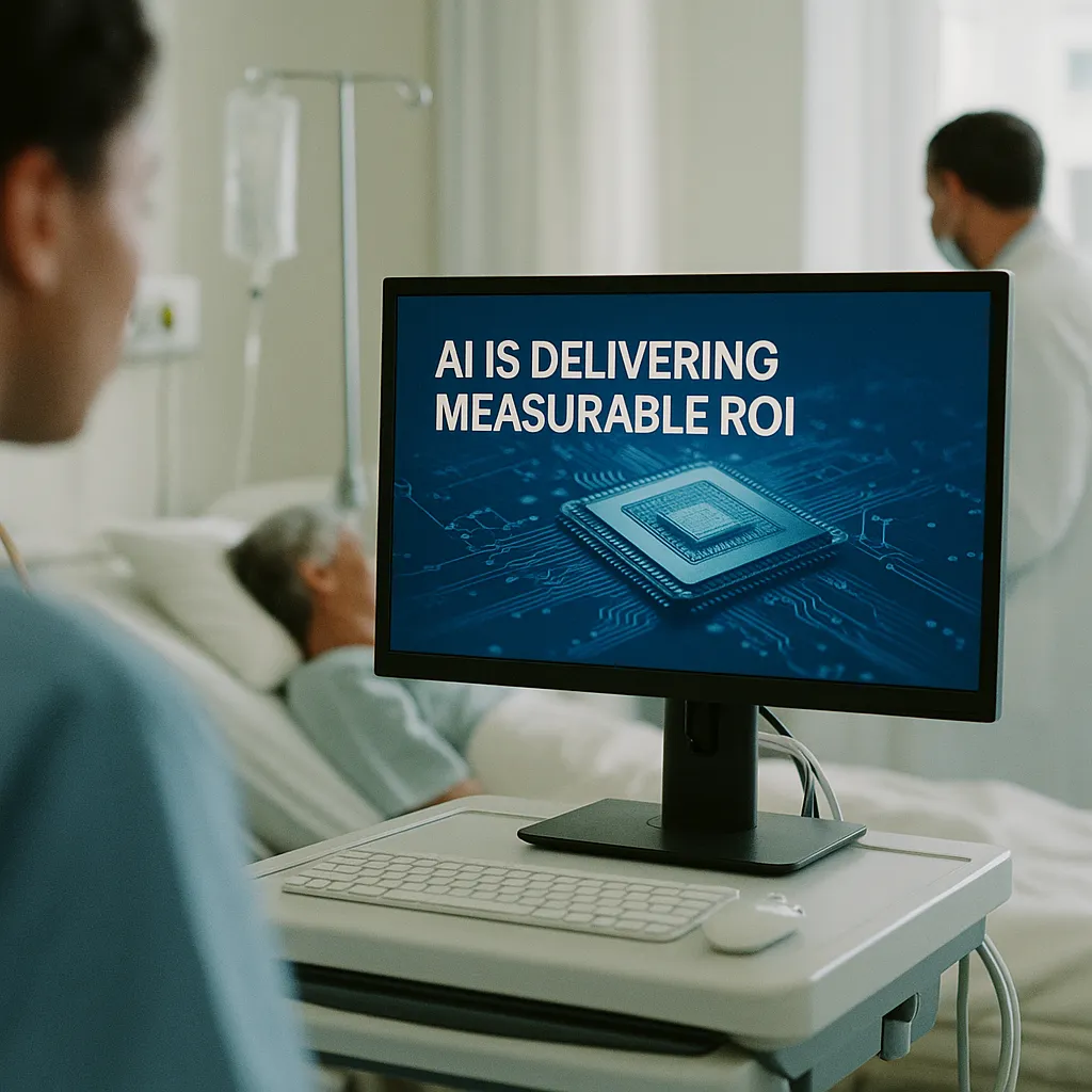A hospital featuring field, screen, related to a chip manufacturer Survey: AI Is Delivering Measurable ROI 