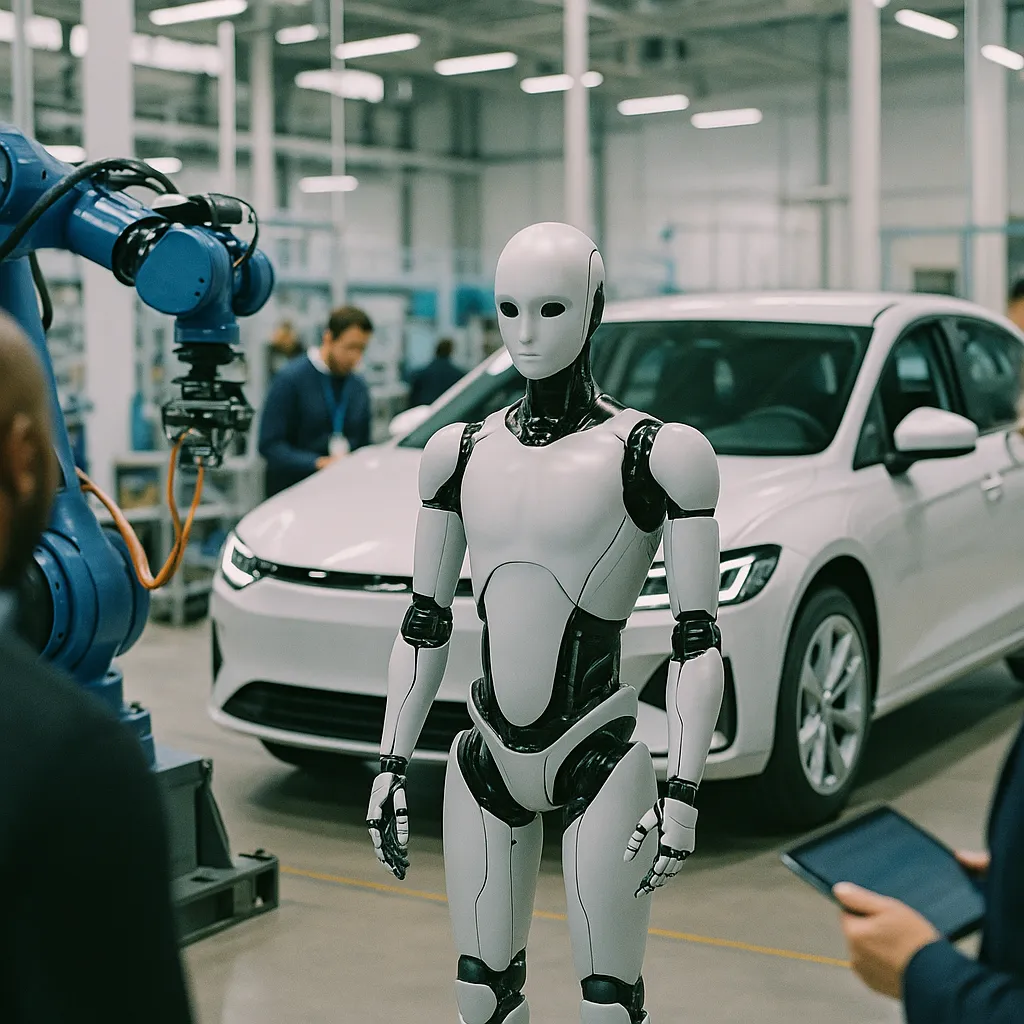 A Newsroom featuring vehicles, robot, related to a chip manufacturer Opens Its Physical AI Data Factory Bluep