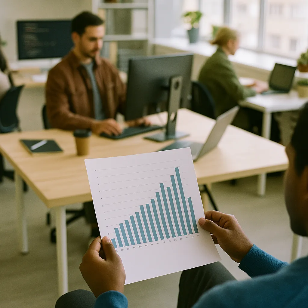 A modern workplace related to Tech Layoffs Hit 1,115 a Day in 2026—But Gartner Finds Compa from an unusual angle or perspective