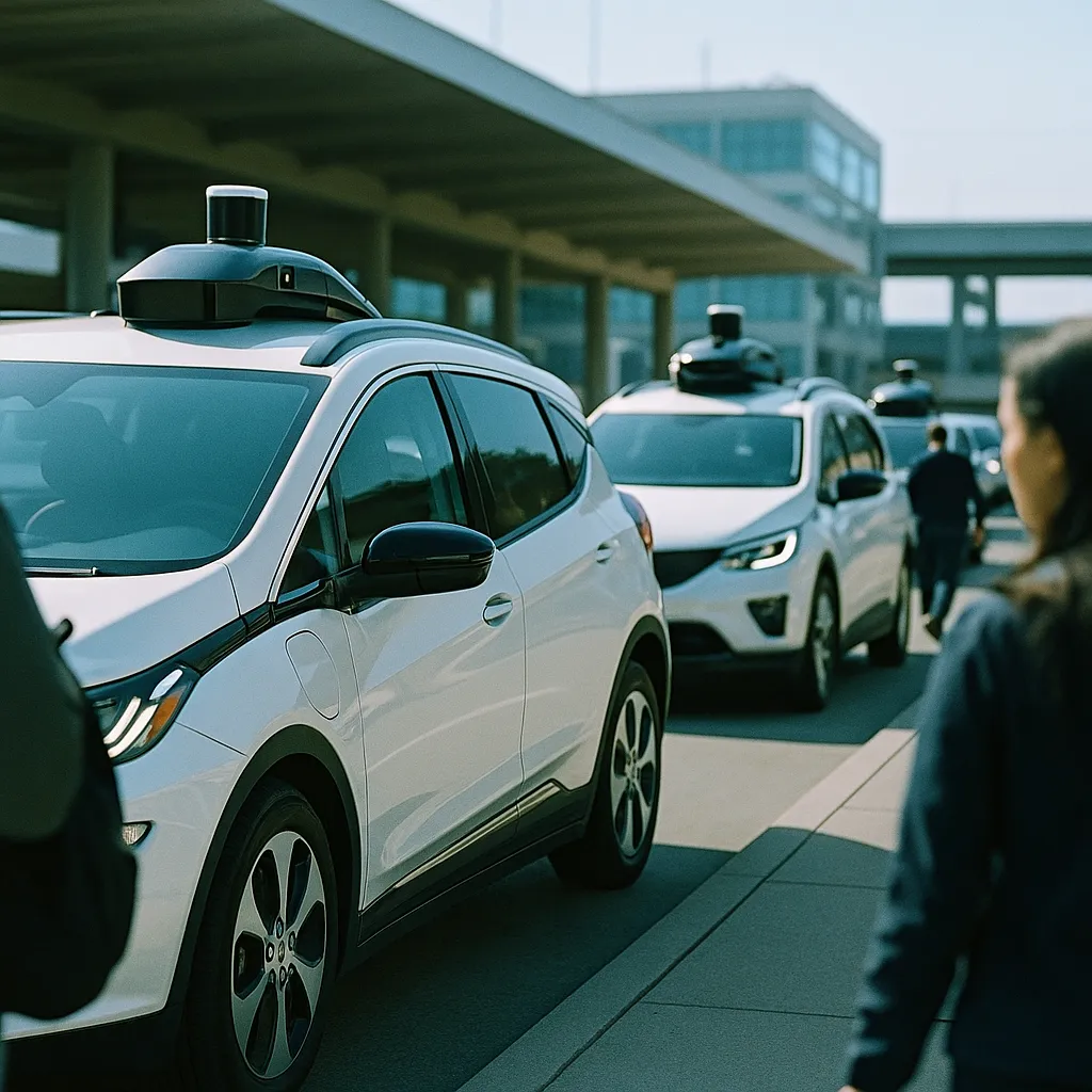 A transportation hub featuring vehicle, vehicles, related to a technology company Plans 27 U.S. Cities and One Million We from an unusual angle or perspective