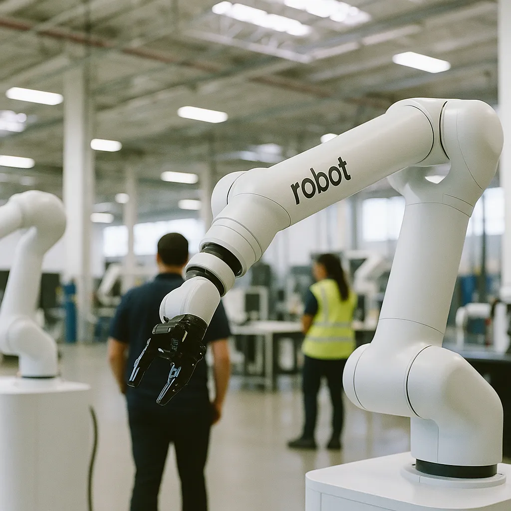 A factory featuring robots, Robot, related to Alphabet's Intrinsic Releases Full Robotics Stack as Open So