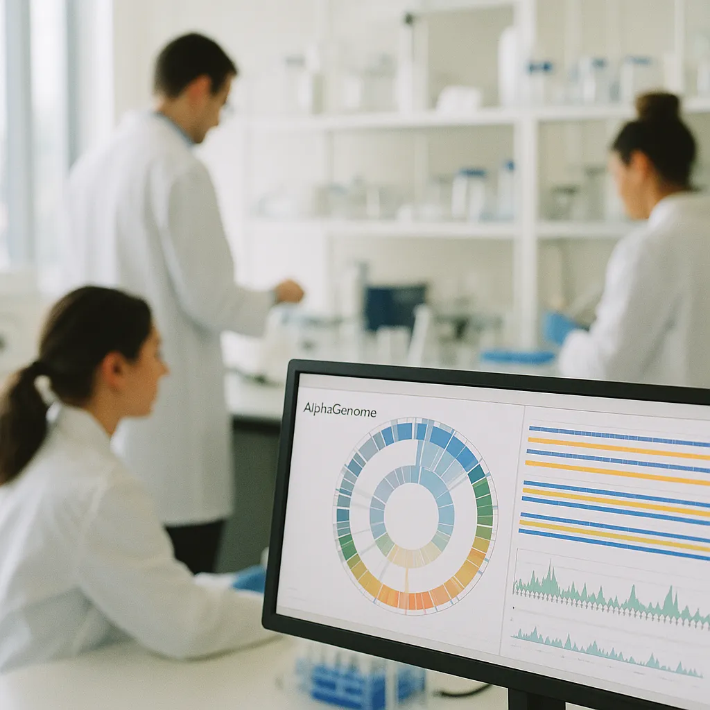 A research laboratory featuring field, interface, related to a major tech company DeepMind Releases AlphaGenome Atlas, Ma