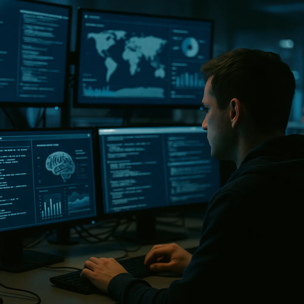 A cybersecurity operations center where a person is operating related to an AI safety company Discloses Blocked Bioweapon Queries and