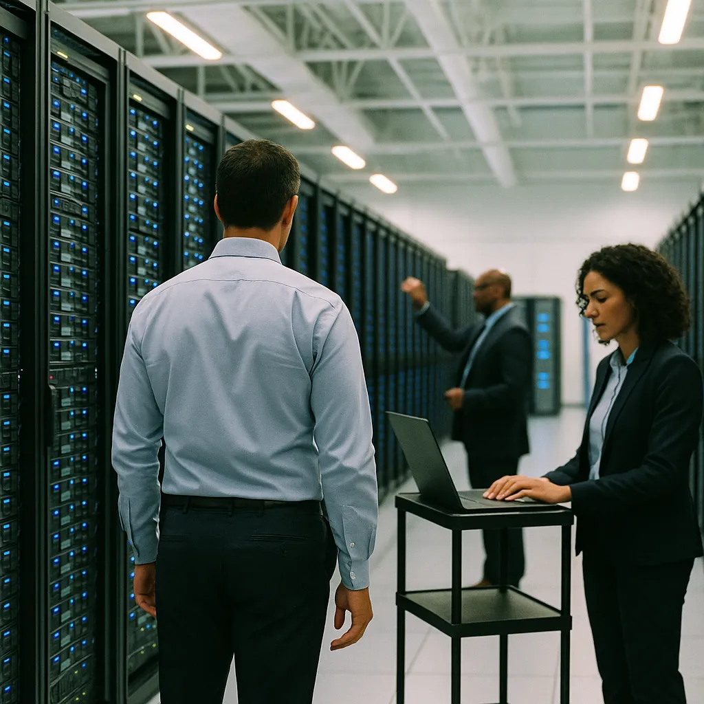 A data center featuring data center, Data Centers, related to Bain: AI Must Hit $6 Trillion in Annual Revenue by 2031 to J