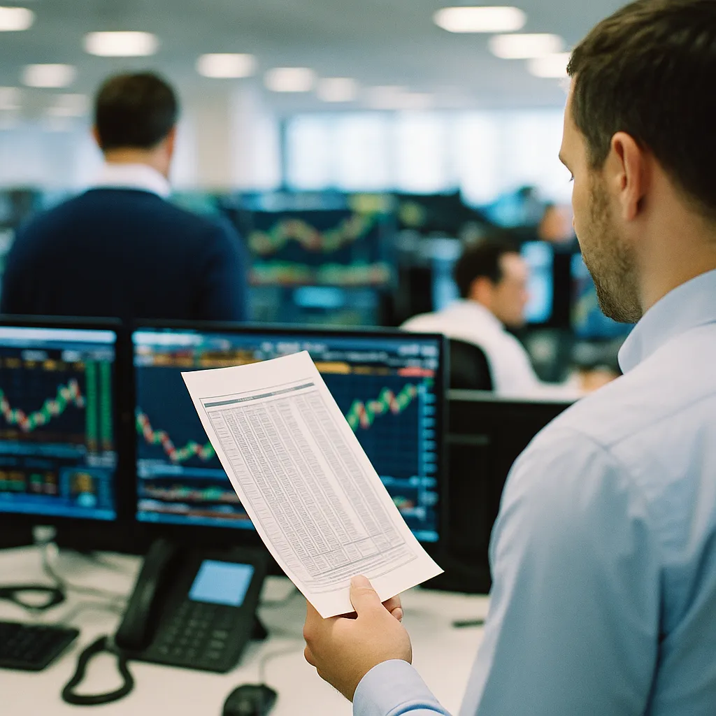 A financial trading floor featuring contracts, related to BGC Group Executes First Fully AI-Brokered Institutional Der