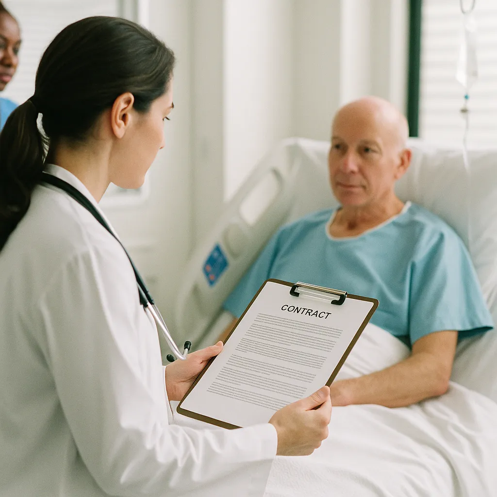 A hospital featuring contract, patient, related to Blue Cross Finds AI Coding Tools Added $1 Billion in Excess 