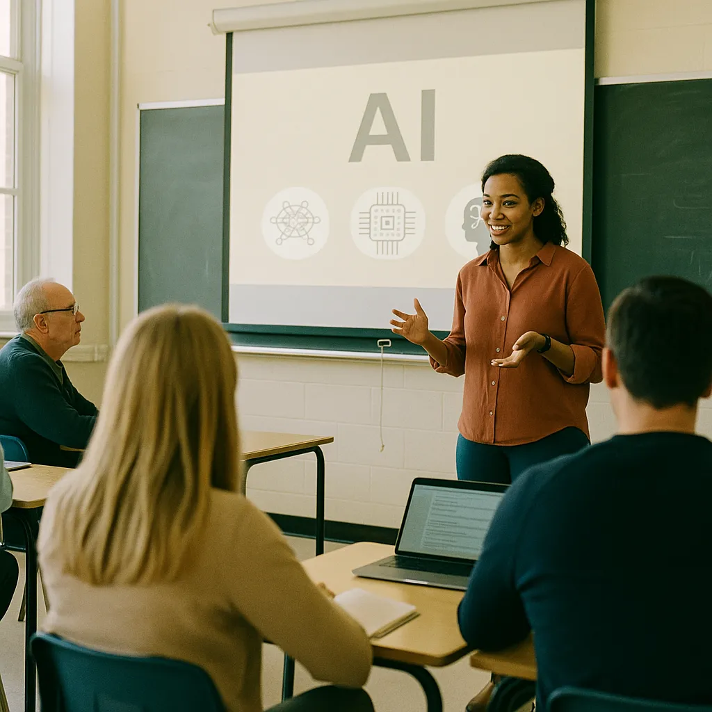A classroom featuring classroom, related to AI Educator Ambassadors — Building the First Citywide AI Lit from an unusual angle or perspective