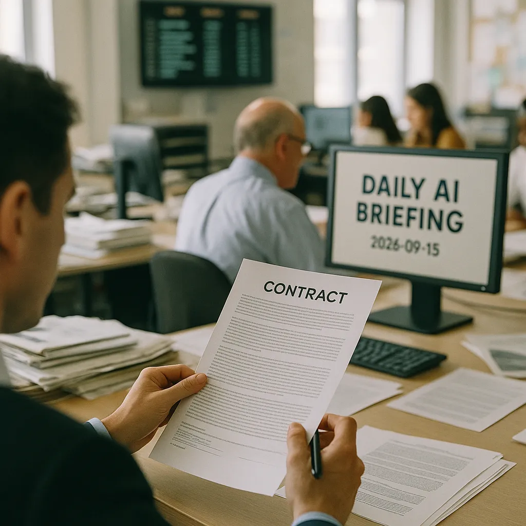 A newsroom featuring contract, related to Daily AI Briefing — 2026-09-15