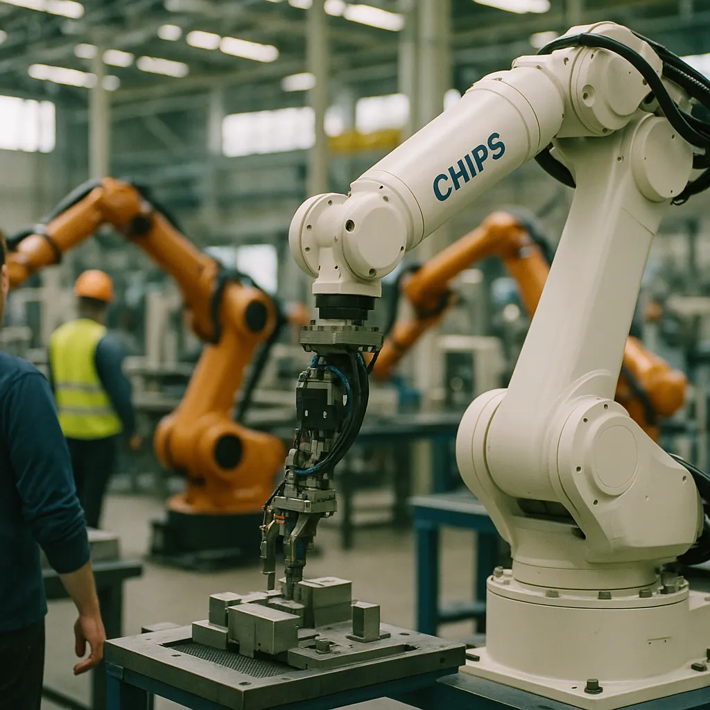 A factory featuring robots, CHIPS, related to IMTS 2026 Opens in Chicago: Physical AI Takes Center Stage a