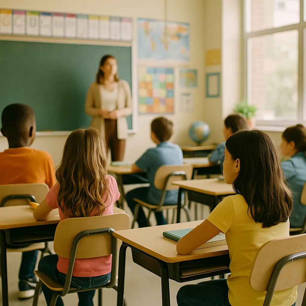 A university classroom related to Katy ISD Near Houston Bans AI for K-6, Builds Supervised Acc