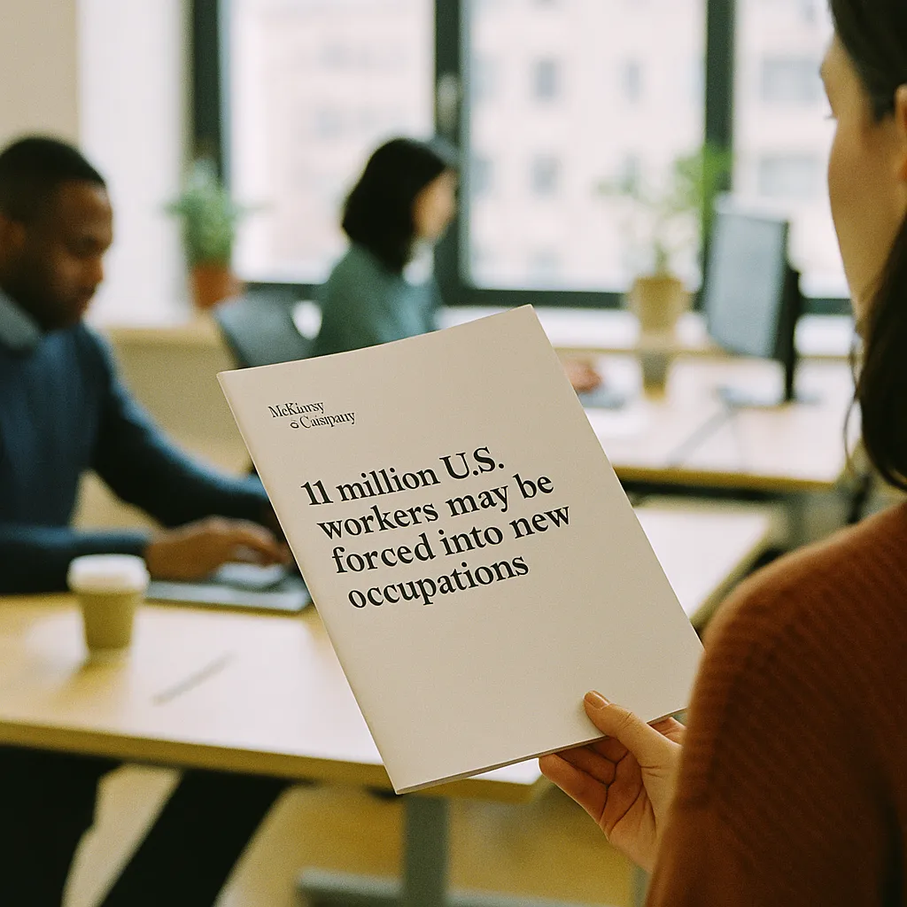 A modern workplace featuring fields, document, related to McKinsey: 11 Million U.S. Workers May Be Forced Into New Occ