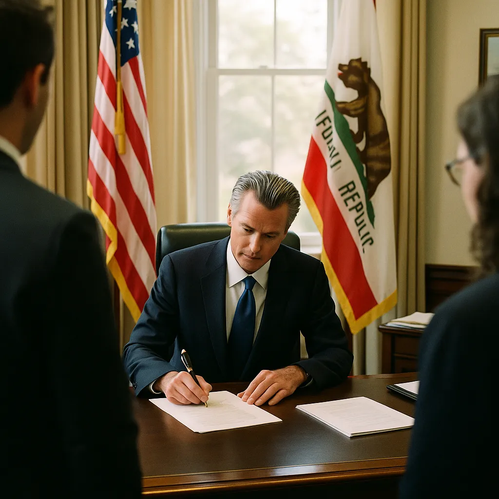 A office related to Governor Newsom Signs California's First AI Safeguards Law, 