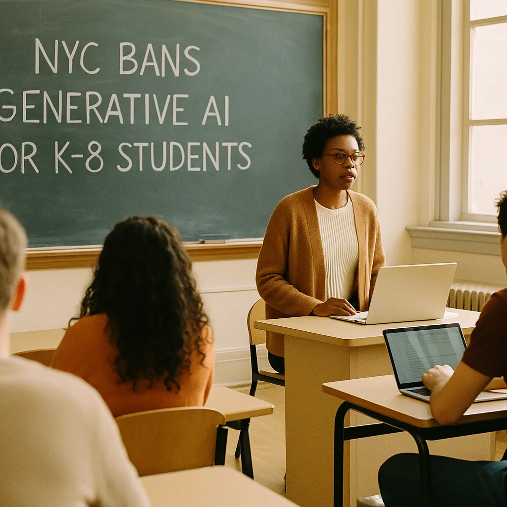 A university classroom related to NYC Bans Generative AI for K–8 Students in Nation’s Largest 