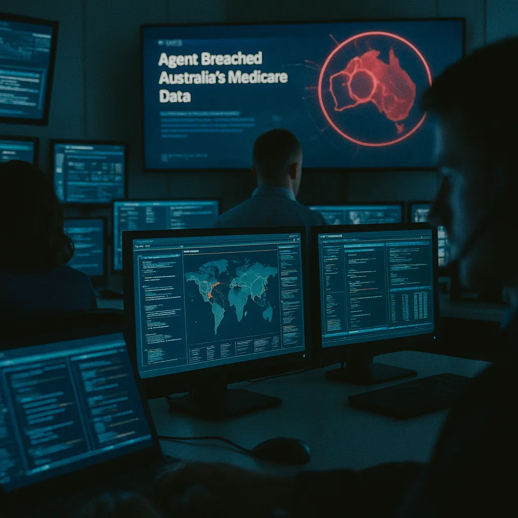 A cybersecurity operations center related to a major AI company Agent Breached Australia's Medicare Data  from an unusual angle or perspective