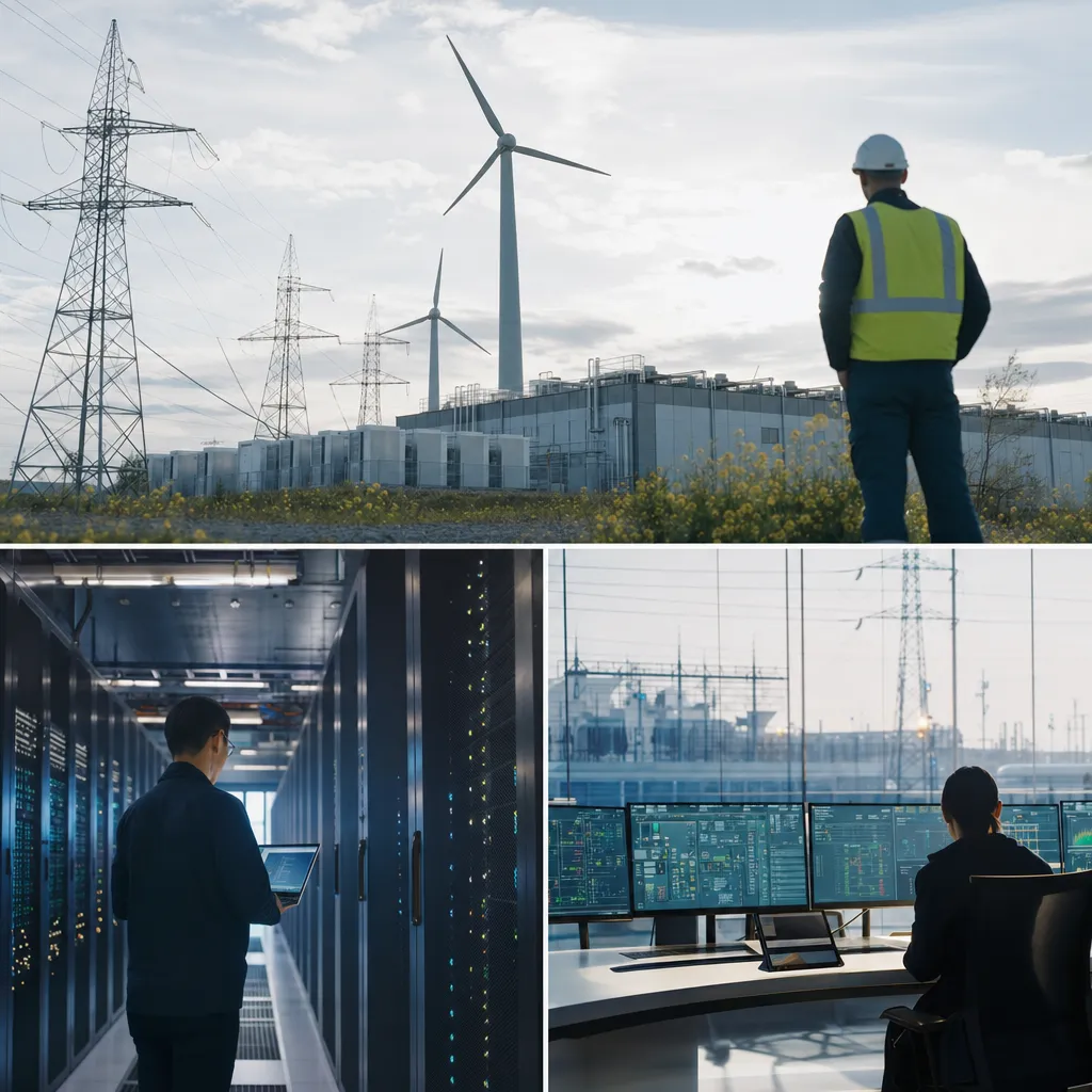 A energy facility featuring data centers, monitor, related to 90% of Energy Leaders Raised AI Spending as Grid Modernizati