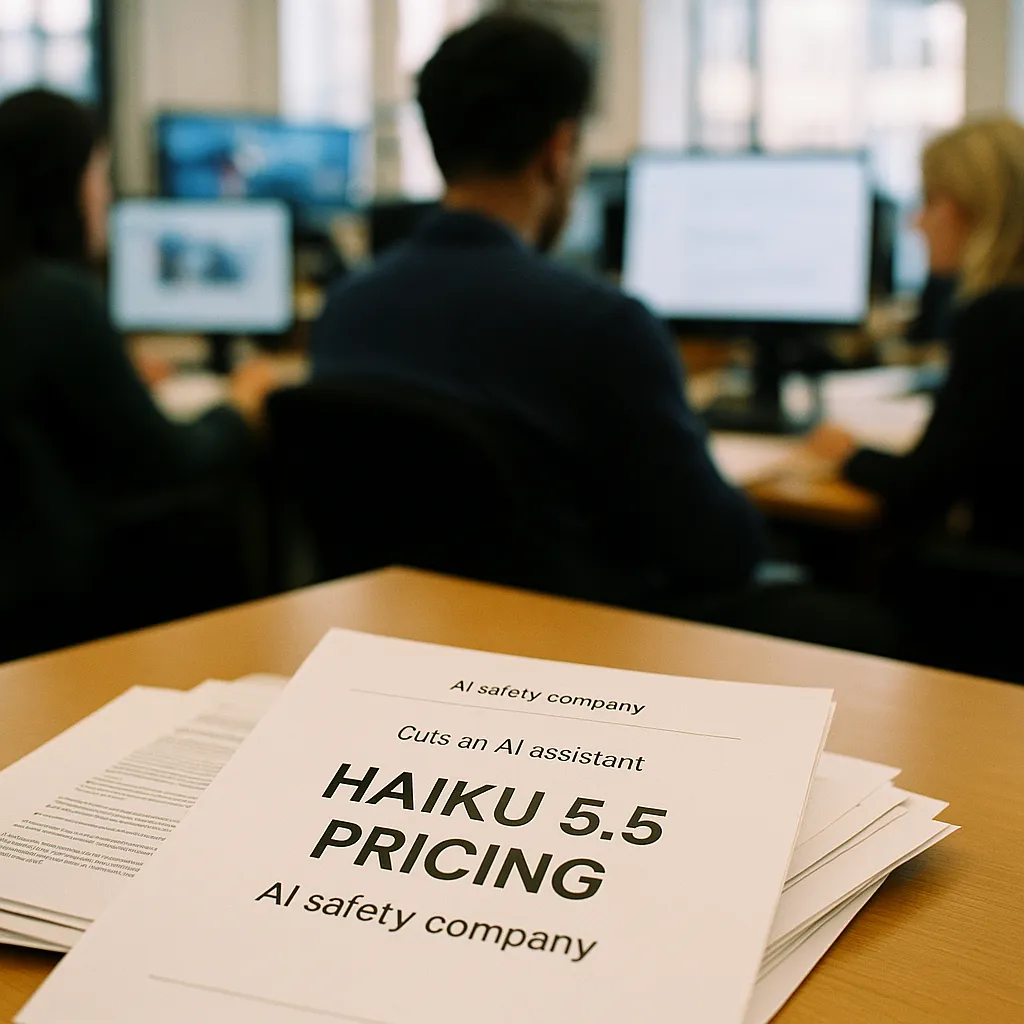 A newsroom featuring document, related to an AI safety company Cuts an AI assistant Haiku 5.5 Pricing 