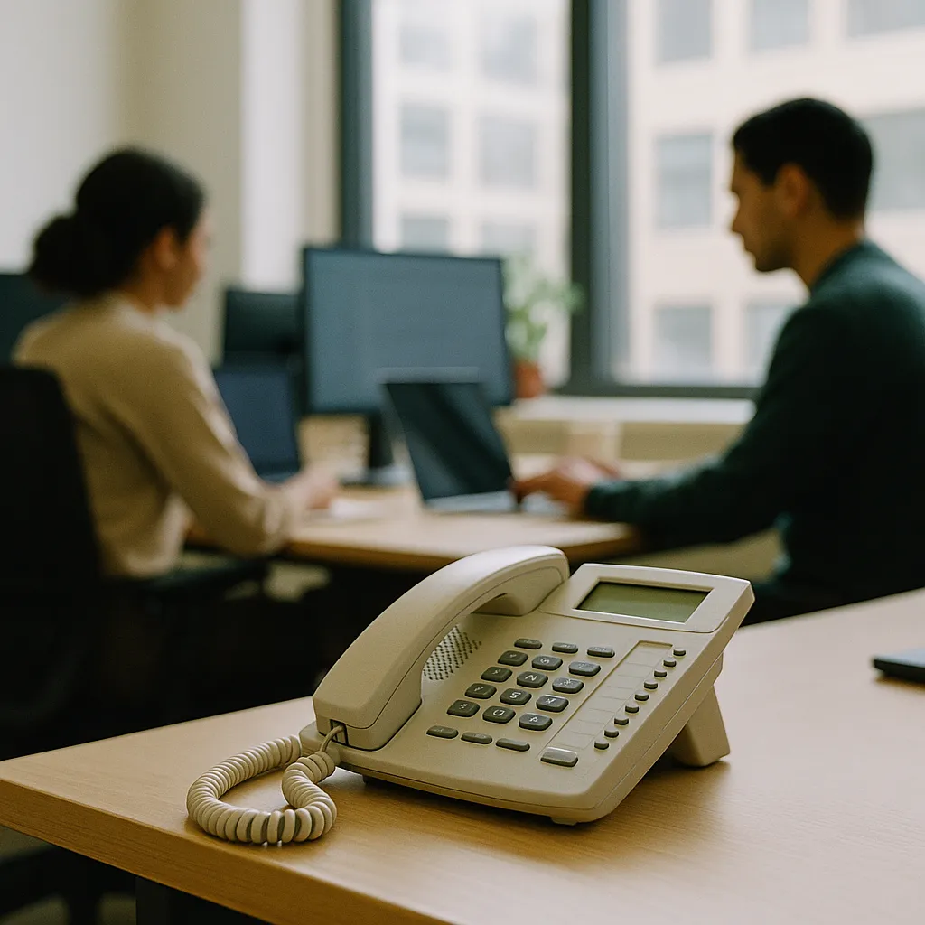 A office featuring phone, related to Bloomberg: Low-Income Workers Face the Steepest AI Job Displ