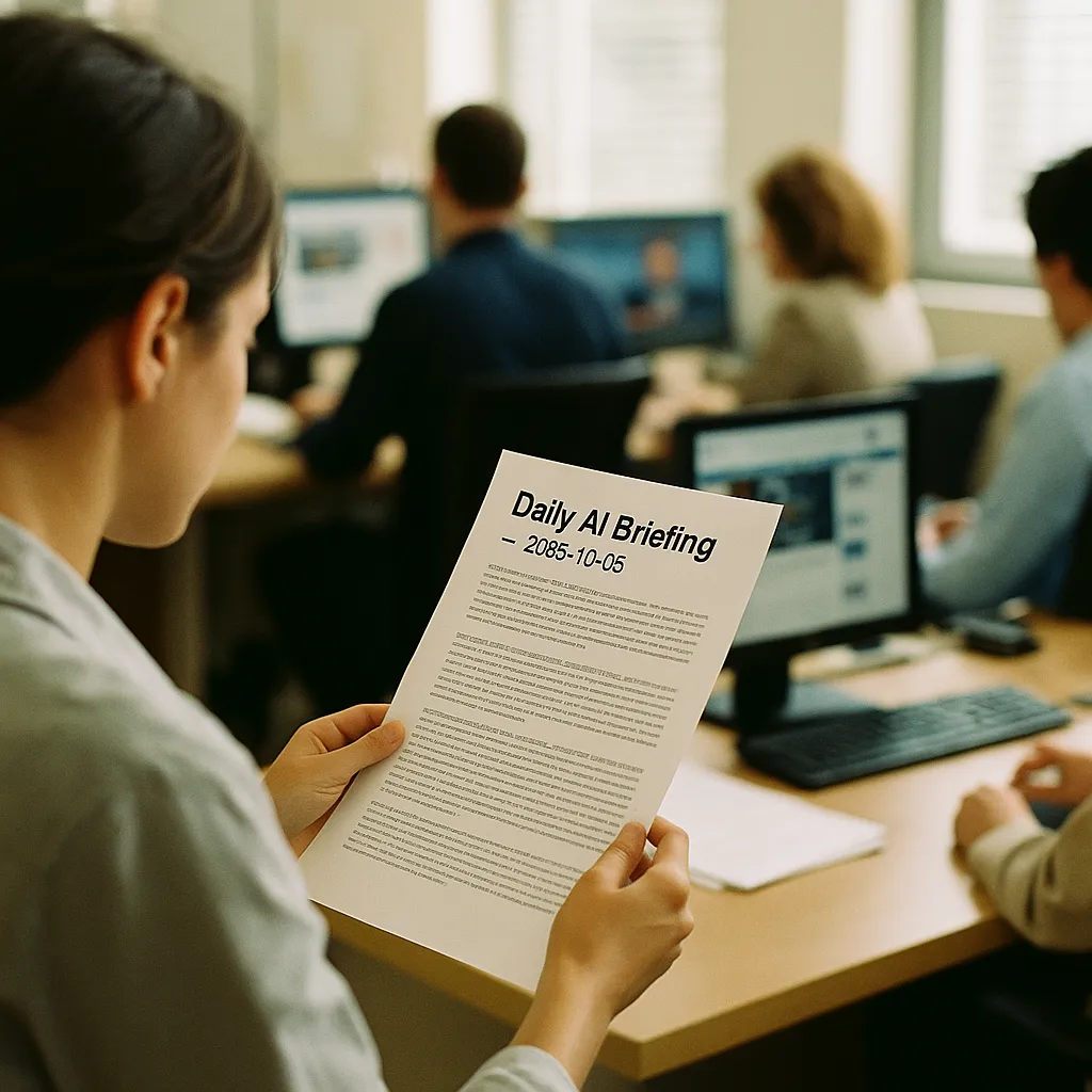 A newsroom featuring patient, document, related to Daily AI Briefing — 2026-10-05