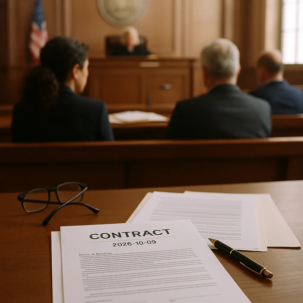 A courtroom featuring contracts, related to Daily AI Briefing — 2026-10-09